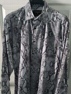 MENS PREMIERE SNAKE PRINT SLIM FIT SHIRT SIZE XL